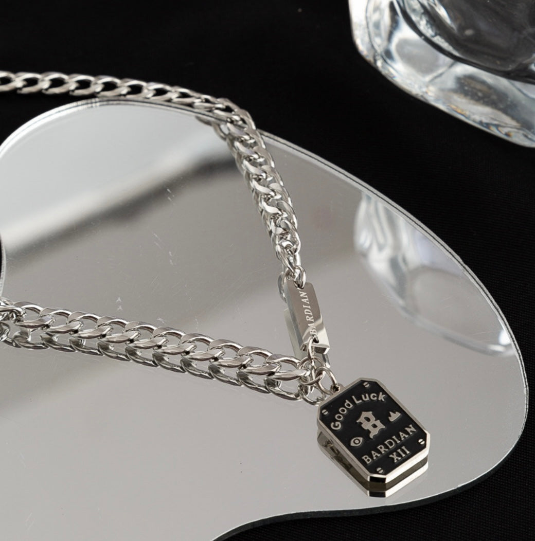 Dog Tag Silver Chain Necklace