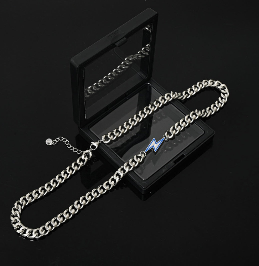 Lightning Bolt Metal Chain Necklace