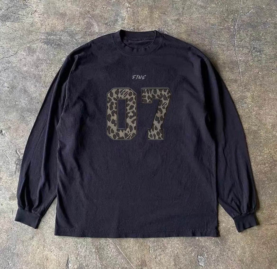 Leopard Number 07 Graphic Long Sleeve T-Shirt