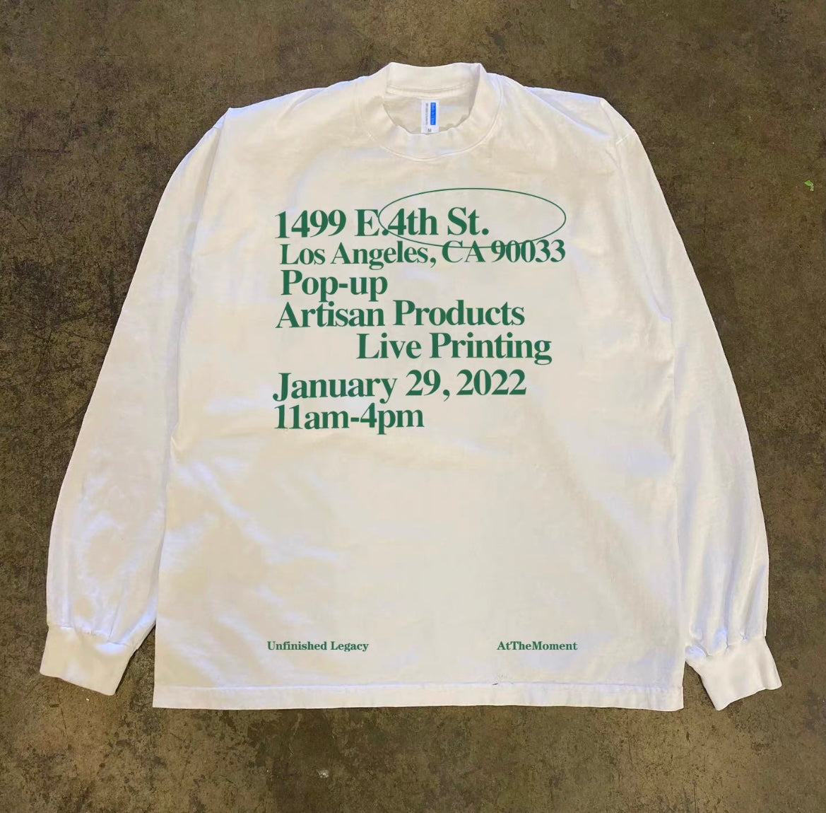 Los Angeles Address Typography Long Sleeve T-Shirt