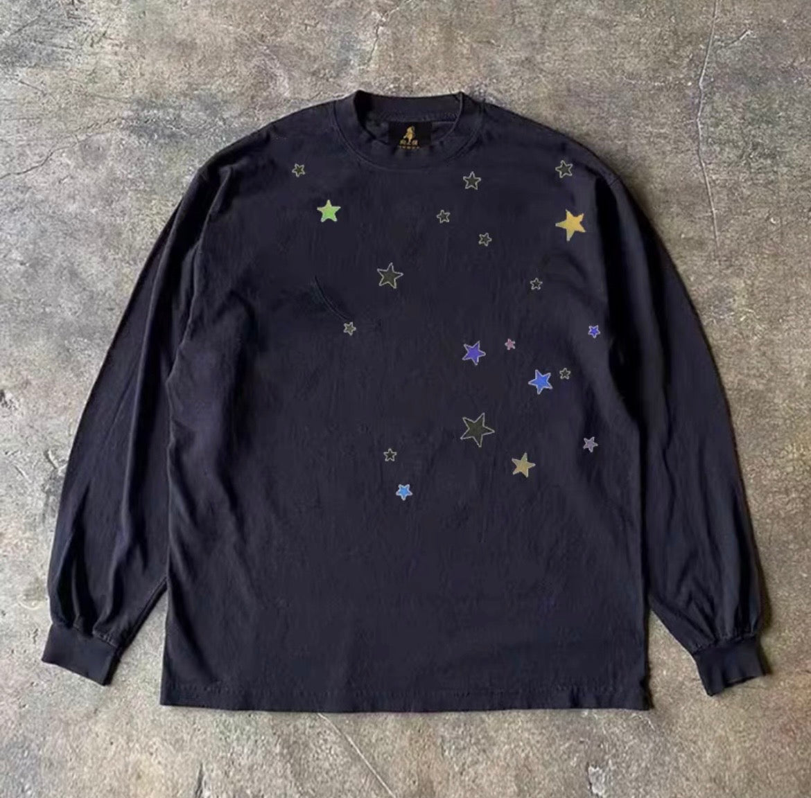 Multi Star Scatter Y2K Long Sleeve T-Shirt