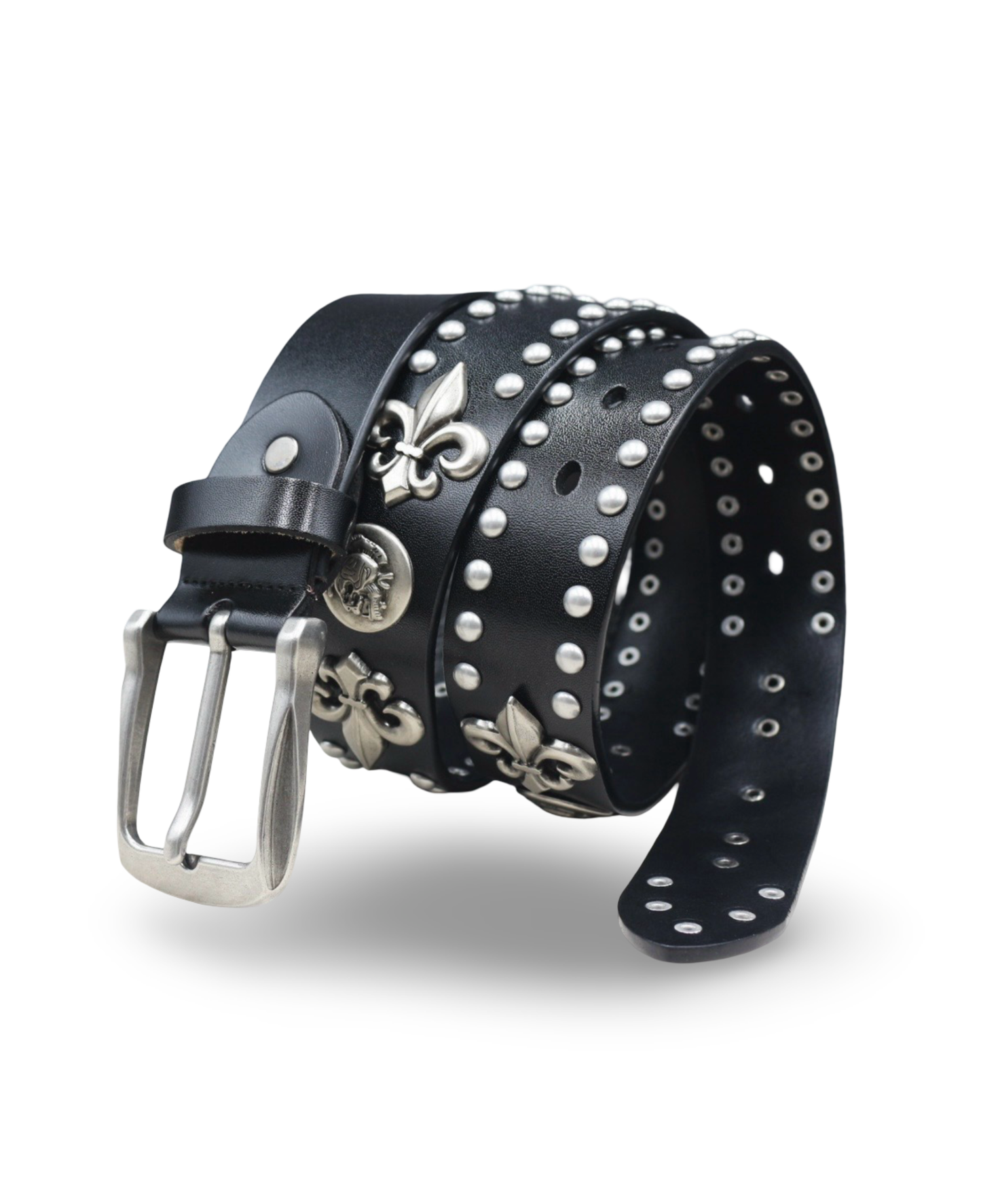 Gothic Skull Studded Leather Belt