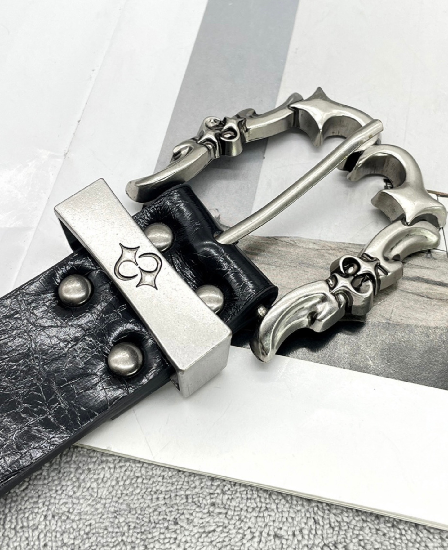 Gothic Black Studded Leather Belt