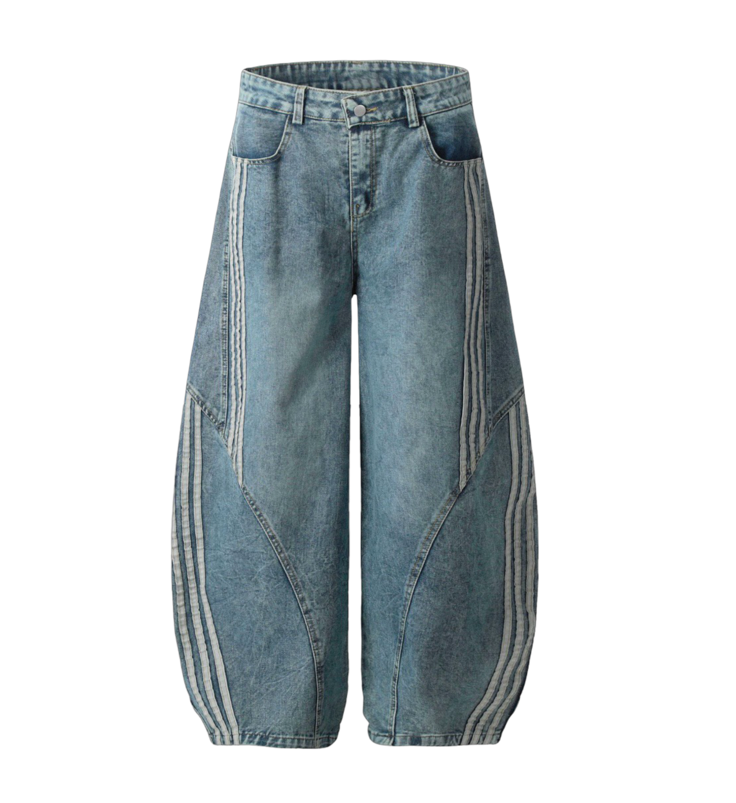 Stripe Wide blue  Denim Pants