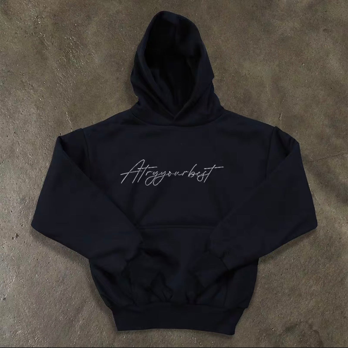 Script Graphic Front Logo Hoodie