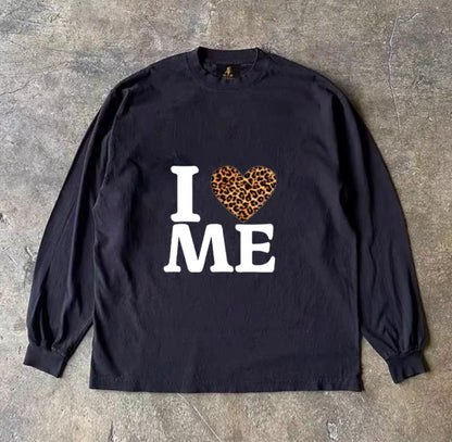 Leopard Heart Print Long Sleeve T-Shirt