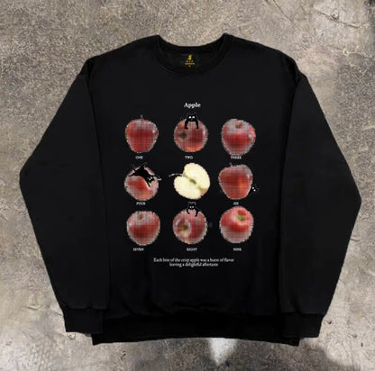 Apple Cat Graphic Sweatshirt