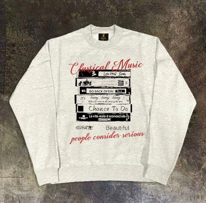Retro Music Art Graphic Sweatshirt