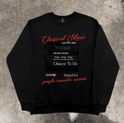 Retro Music Art Graphic Sweatshirt