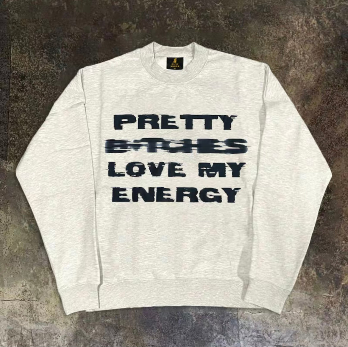 Glitch Letter Logo Print Loose Sweatshirt