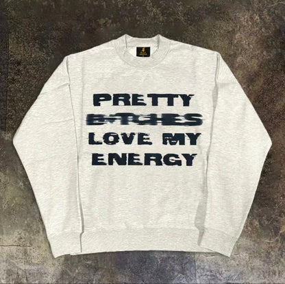Glitch Letter Logo Print Loose Sweatshirt