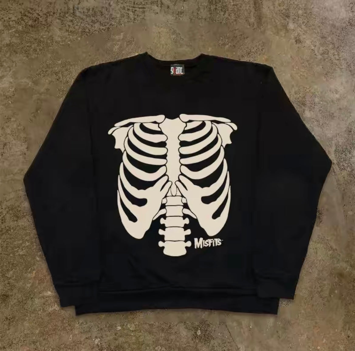 Bone Print Graphic Loose Sweatshirt