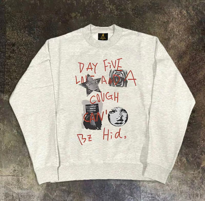 Grunge Graphic Loose Sweatshirt