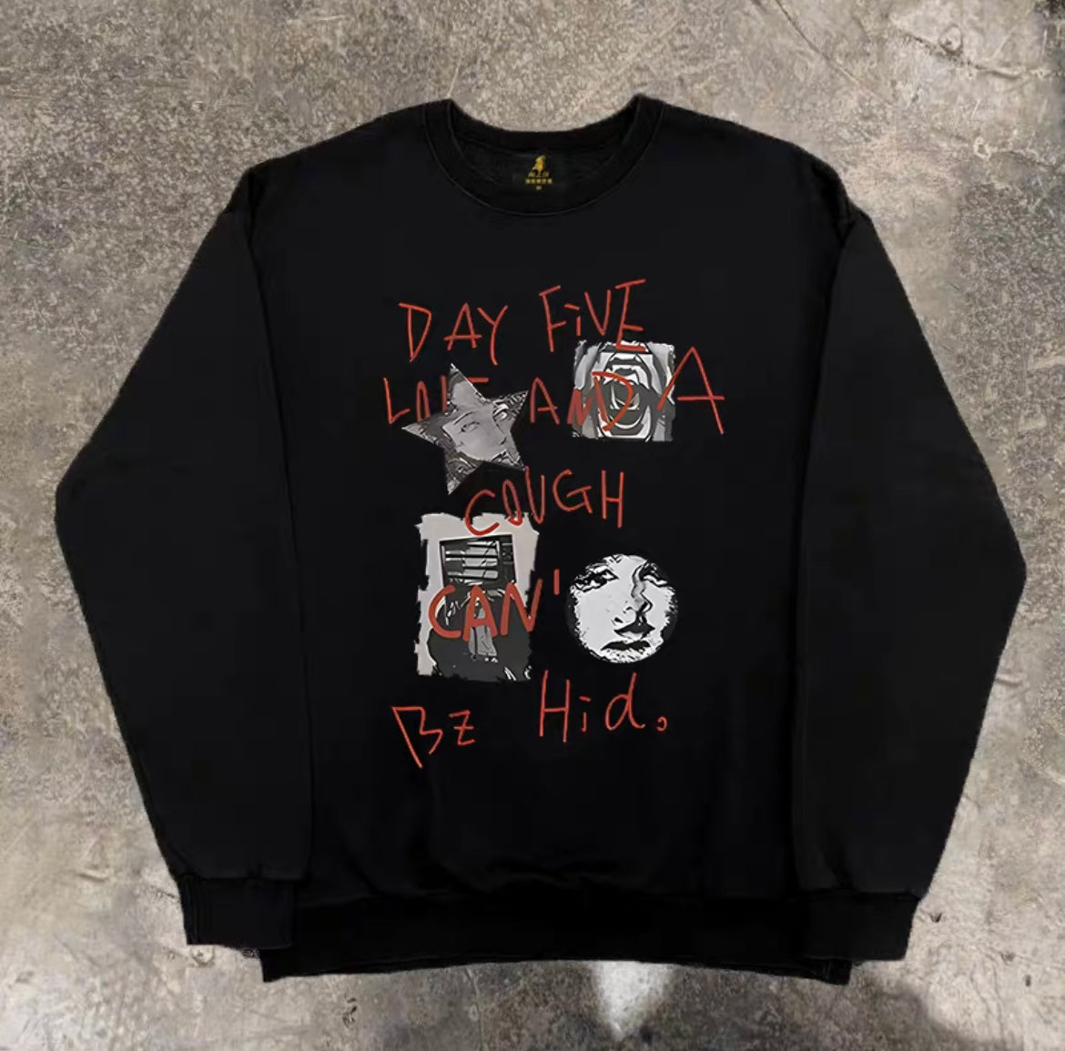 Grunge Graphic Loose Sweatshirt