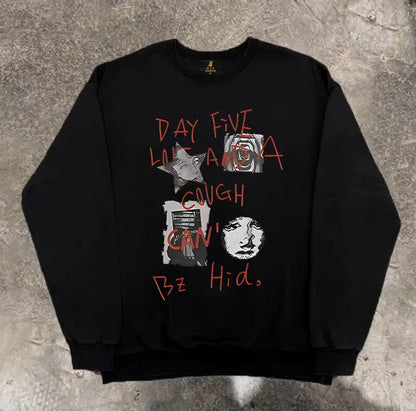 Grunge Graphic Loose Sweatshirt