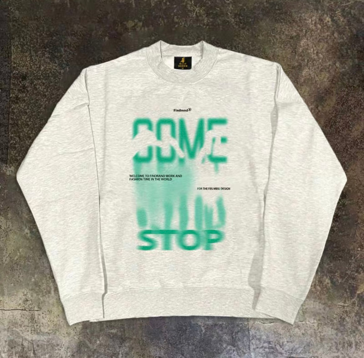 Blurred Logo Graphic Loose Sweatshirt