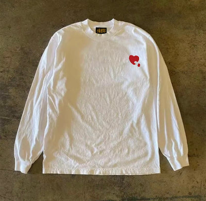 One Point One Heart Graphic Loose Long Sleeve T-Shirt