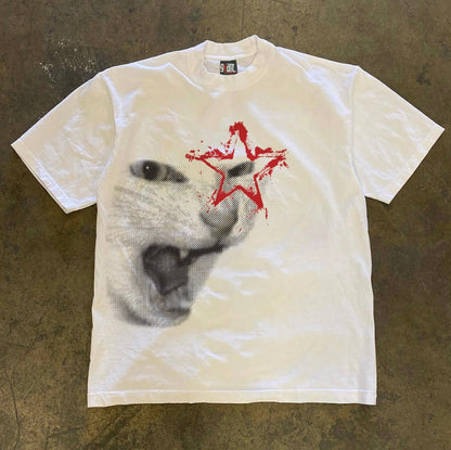 Cat Graphic Print T-shirts