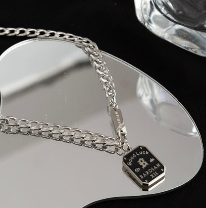 Dog Tag Silver Chain Necklace