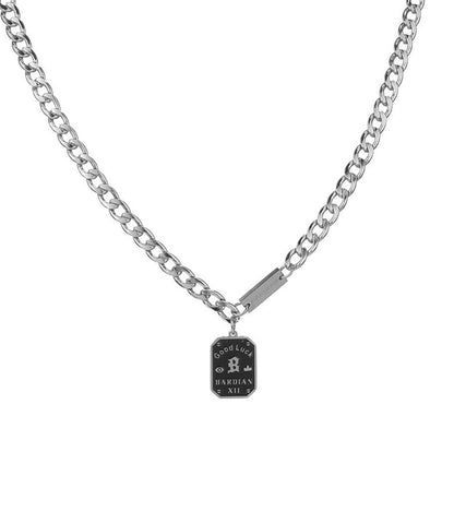 Dog Tag Silver Chain Necklace
