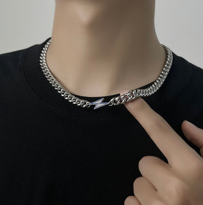 Lightning Bolt Metal Chain Necklace