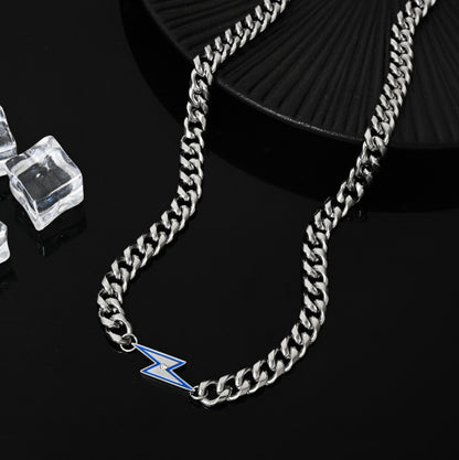 Lightning Bolt Metal Chain Necklace