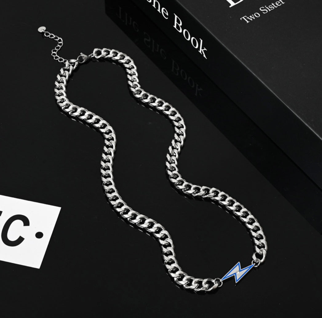Lightning Bolt Metal Chain Necklace