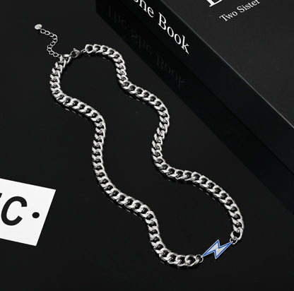 Lightning Bolt Metal Chain Necklace