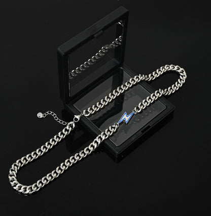 Lightning Bolt Metal Chain Necklace