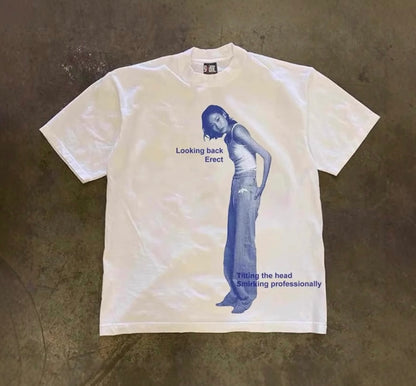 Retro Blue Girl Photo T-Shirt