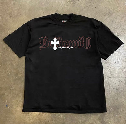 Gothic Cross Graphic T-Shirt