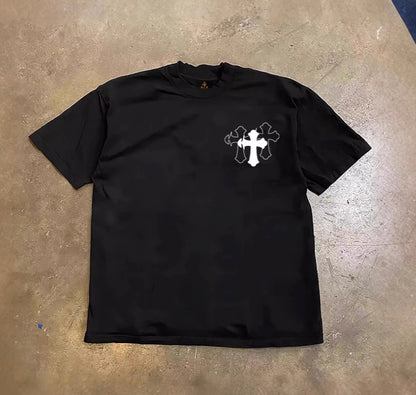Gothic Cross Graphic T-Shirt