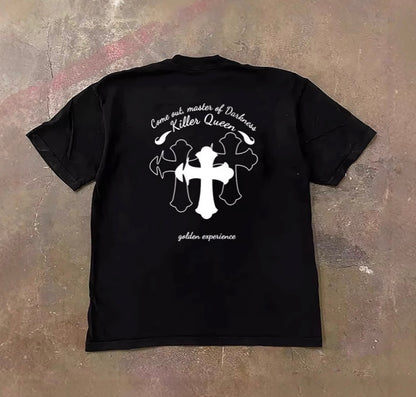 Gothic Cross Graphic T-Shirt