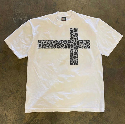 Gothic Cross Leopard T-shirts