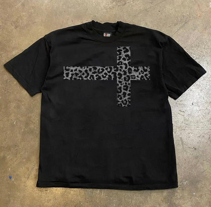 Gothic Cross Leopard T-shirts