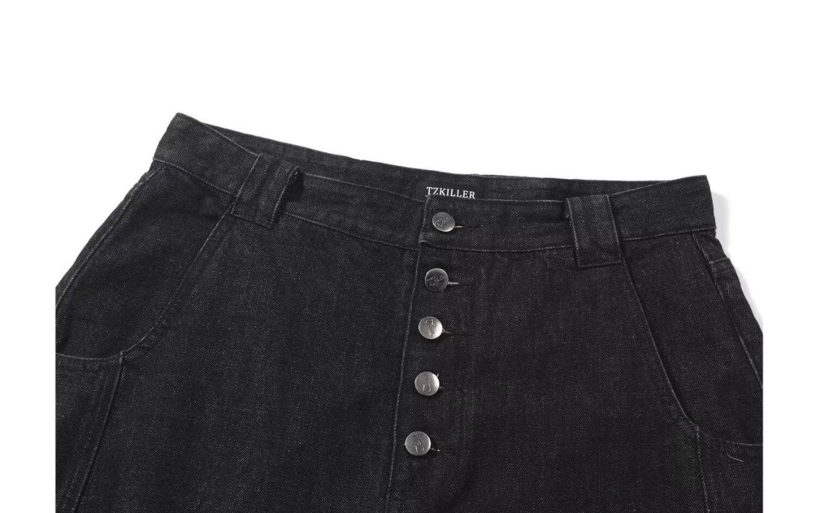 Dark Wash Wide Denim Pants