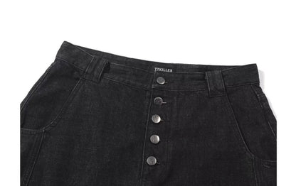 Dark Wash Wide Denim Pants