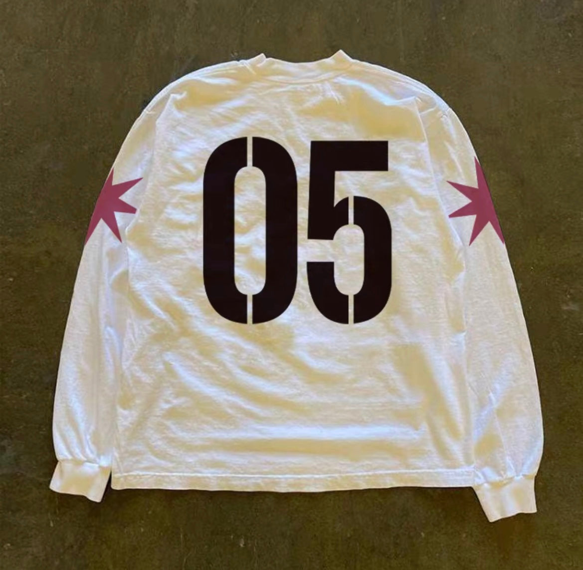 Skull Iron Cross Numbering Long Sleeve T-Shirt