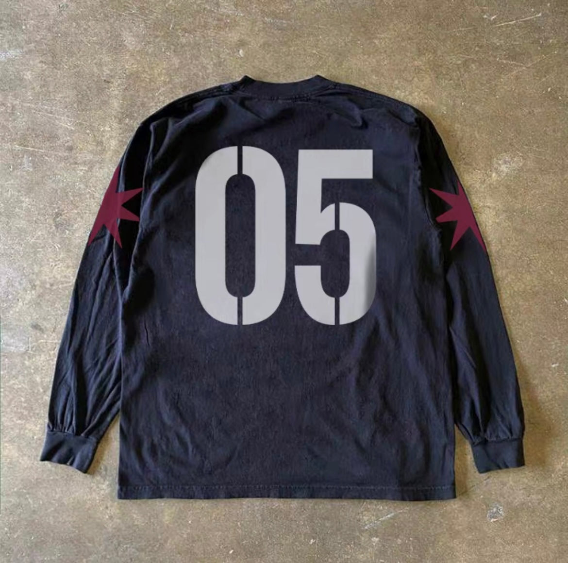 Skull Iron Cross Numbering Long Sleeve T-Shirt