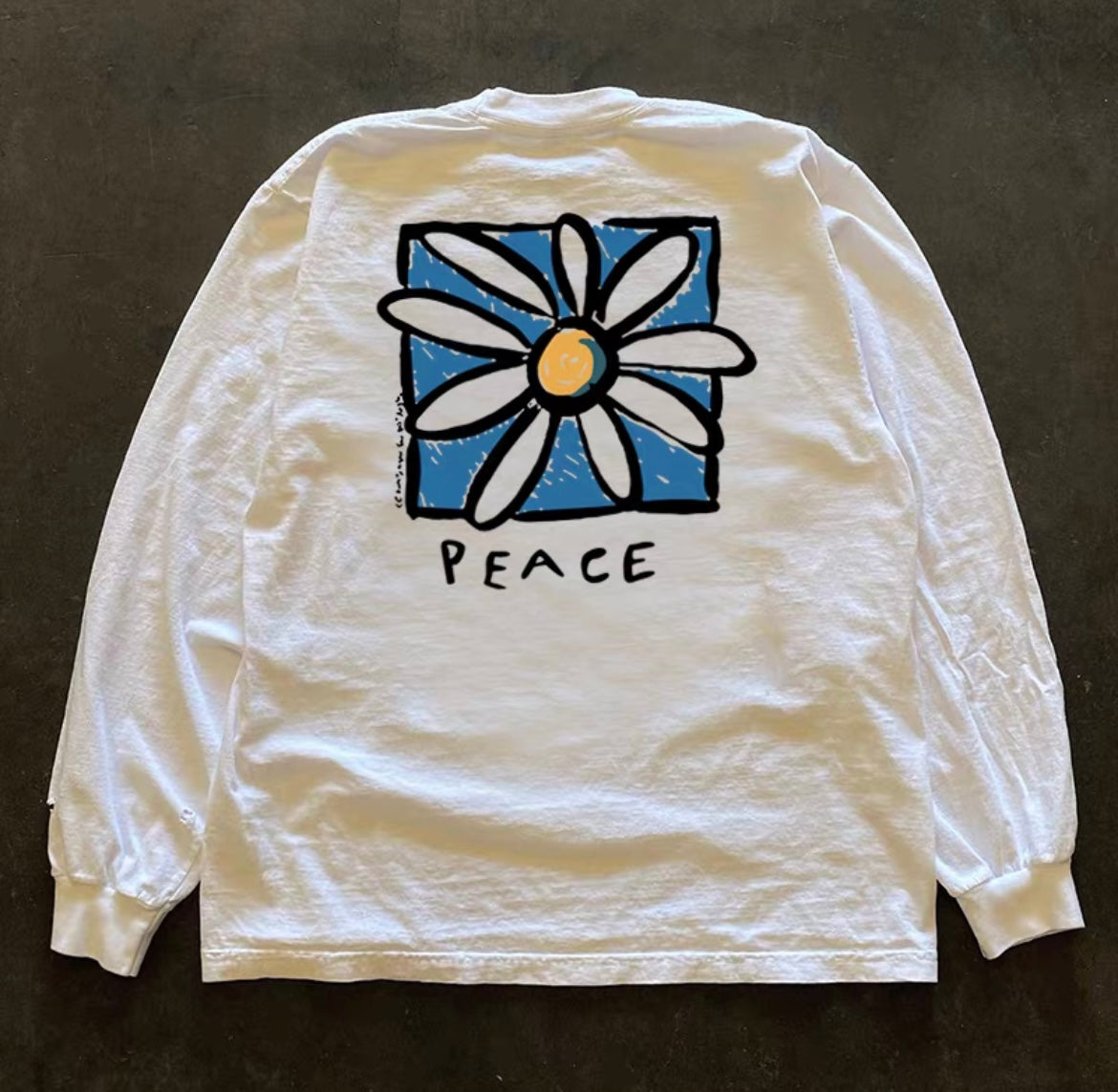 Back Flower Graphic Long Sleeve T-Shirt