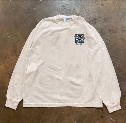 Back Flower Graphic Long Sleeve T-Shirt