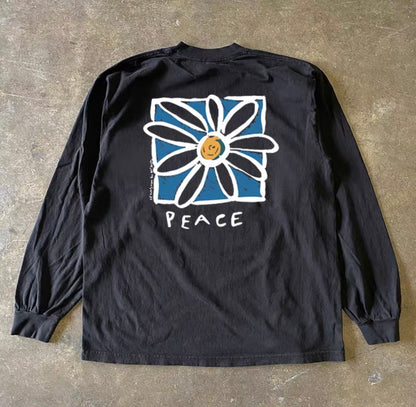 Back Flower Graphic Long Sleeve T-Shirt