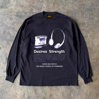 Retro Gadget Typography Long Sleeve T-Shirt