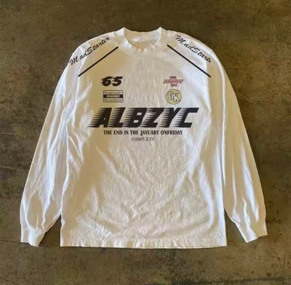 Racing Motif Graphic Long Sleeve T-Shirt