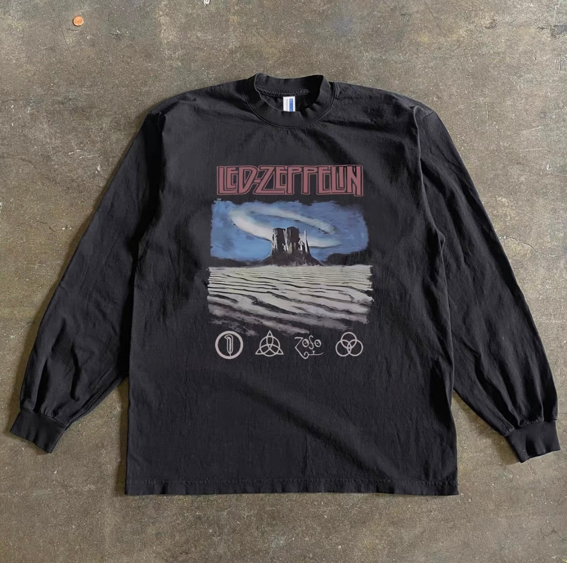 Band-Like Graphic Art Long Sleeve T-Shirt