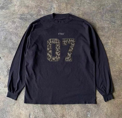 Leopard Number 07 Graphic Long Sleeve T-Shirt