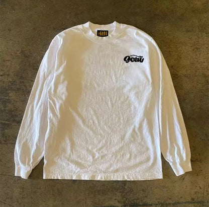 Bubble Font Lettering Graphic Long Sleeve T-Shirt