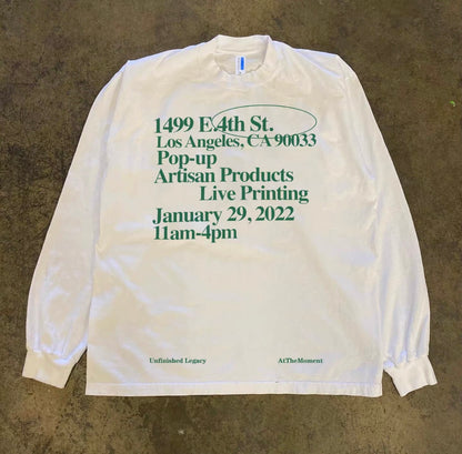 Los Angeles Address Typography Long Sleeve T-Shirt