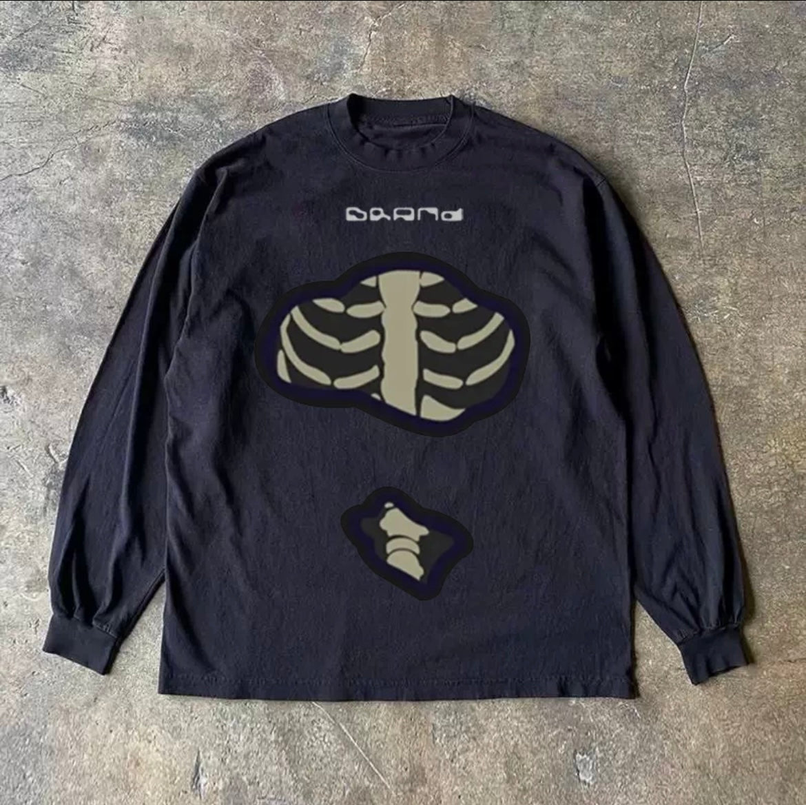 Front Bone Graphic Long Sleeve T-Shirt