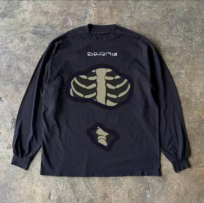 Front Bone Graphic Long Sleeve T-Shirt
